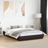 VidaXL Cadru de pat, negru ,135x190 cm, lemn prelucrat 3209878