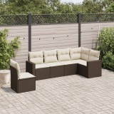 vidaXL Set canapele de grădină cu perne, 6 piese, maro, poliratan 3251370