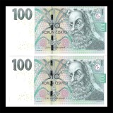 CEHIA 2 x 100 KORUN / COROANE 2018 Serii Consecutive [0] P- 18i , Serie cu S , UNC , necirculate