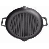 Cumpara ieftin Placa gratar, fonta, rotunda, cu manere si cioc, 33.5x4.5 cm, Perfect Home&nbsp;