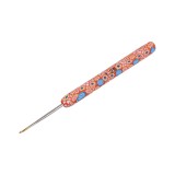 Croset cu maner din silicon si varf auriu, marime 1.25 mm, Portocaliu, Crisalida