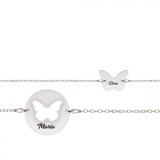 Mariposa - Set bratari personalizat banut si fluturas cu nume din argint 925