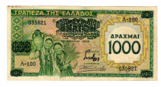 Grecia 1939 - 1000 drachma, supratipar, circulata foto