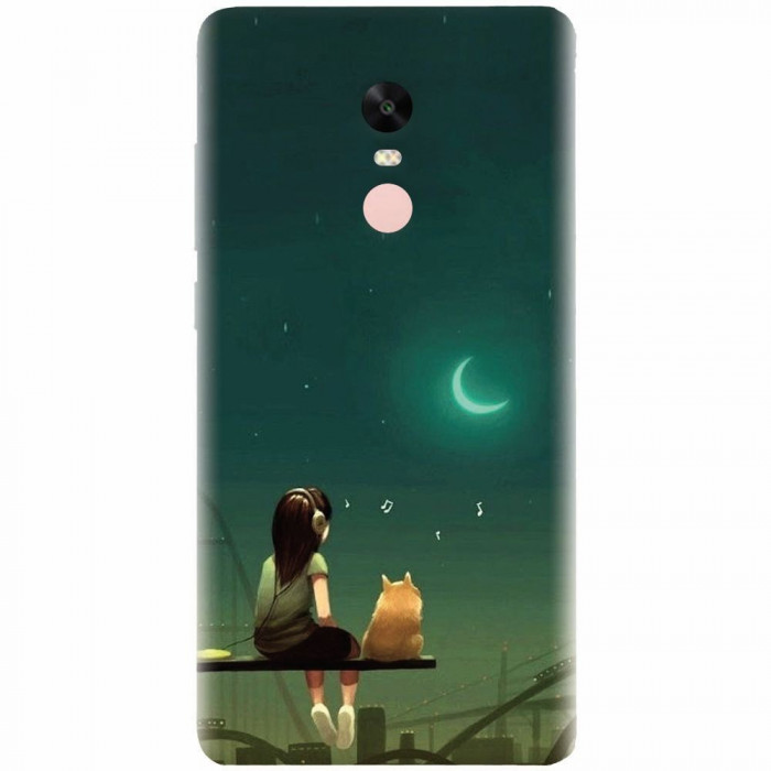 Husa silicon pentru Xiaomi Remdi Note 4X, Cat And Girl