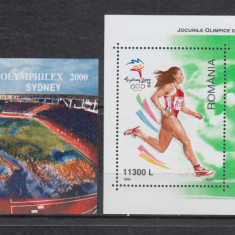 ROMANIA 2000 LP 1523 LP 1524 JOCURILE OLIMPICE DE VARA SYDNEY COLITE MNH