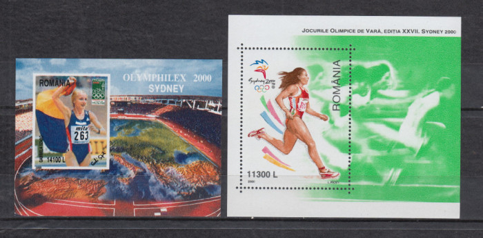 ROMANIA 2000 LP 1523 LP 1524 JOCURILE OLIMPICE DE VARA SYDNEY COLITE MNH