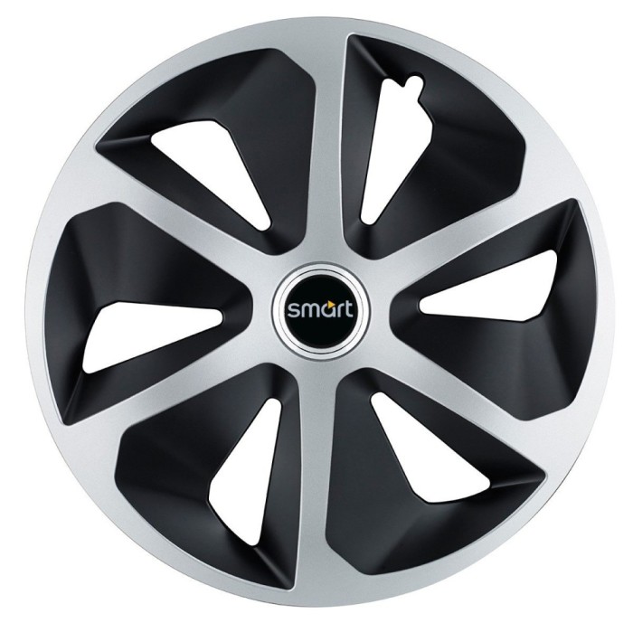 Set 4 capace roti Roco Gri-Negru R17 pentru gama auto Smart
