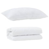 VidaXL Duvet cu Perne cu pernă 2 pcs Alb 155 x 200 cm Microfibră 3376846