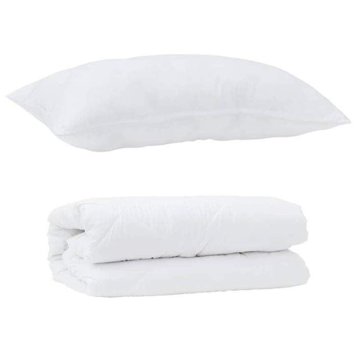 vidaXL Set de Pături cu pernă 2 pcs Alb Microfibră 3376846