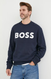 BOSS hanorac de bumbac ORANGE bărbați, culoarea bleumarin, cu imprimeu 50487133, Boss Orange