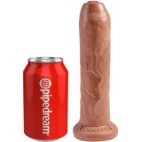 King Cock-Uncut Realistic Penis 17.8 cm Caramel-PVC, Ventuza