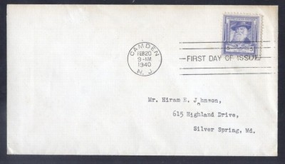 United States 1940 Famous persons 5c FDC K.501 foto