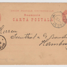 Carte postala 1890 , Falticeni - Hamburg