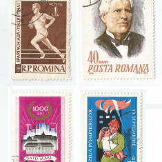 România, LP 466/1958; LP 677/1968; LP 808/1972; LP 1016/1980, 4 serii obliterate