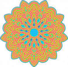 Sticker decorativ, Mandala, Multicolor, 60 cm, 7449ST-2 foto