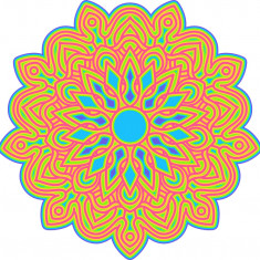 Sticker decorativ, Mandala, Multicolor, 60 cm, 7449ST-2