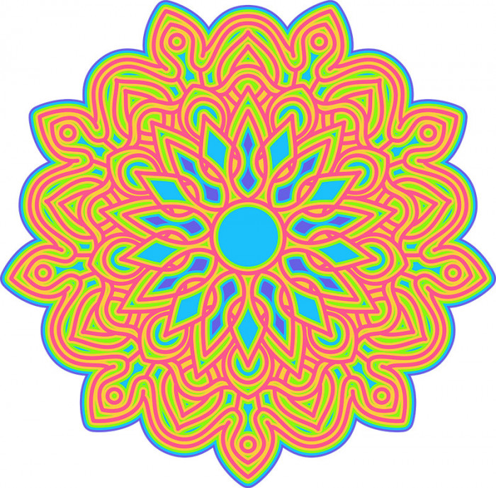 Sticker decorativ, Mandala, Multicolor, 60 cm, 7449ST-2
