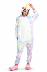 PJM61-59 Pijama intreaga kigurumi, model unicorn cu stelute foto