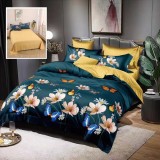 Cumpara ieftin Lenjerie pat dublu,bumbac finet,6 piese,cearceaf normal 220x240cm, cearceaf pilota 200x220cm, 2 fete de perna 50x70, 2 fete de perna 70x70-M186