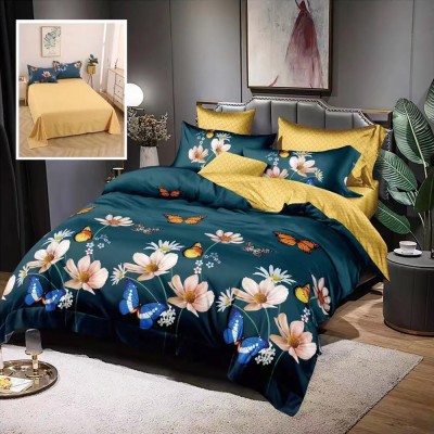 Lenjerie pat dublu,bumbac finet,6 piese,cearceaf normal 220x240cm, cearceaf pilota 200x220cm, 2 fete de perna 50x70, 2 fete de perna 70x70-M186 foto