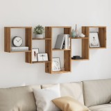 Gossi raft de perete, lemn artizanal, 159x18x66 cm, lemn prelucrat