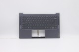 Carcasa superioara cu tastatura palmrest Laptop, Lenovo, Yoga Slim 7-14IIL05 Type 82A4, 82A1, 5CB0Z32103, 4BLS2TALV80 3A, iluminata, gri layout US