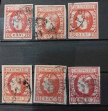 Romania 1869 - Lot studiu Carol l cu Favoriti,15 bani