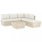 vidaXL Set mobilier grădină din paleți cu perne, 6 piese, lemn molid