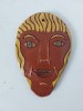 Placă ceramică decorativă portret, glazurată, semnată SW &ndash; artă modernă, 16x11 cm, pentru perete sau colecție