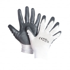 Manusi Protectie Gray Eco M13, 10/XL, Tesatura Nylon, Nitril, Alb/Gri, Manusi Protectie XL, Manusi Protectie Mari, Manusi Protectie Nylon si Nitril, M foto