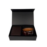 Set cadou pentru barbati, Portofel + Curea, piele naturala, model elegant, Maro, SET17