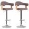 vidaXL Scaune de bar 2 buc. gri taupe lemn curbat și material textil