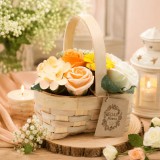 Buchet trandafiri sapun Orange, Cadou pentru ea, Flori decorative artificiale, Decoratiune