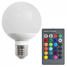 Bec LED E27 10W RGB Vipow cu telecomanda foto