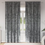 vidaXL Draperii 2 buc cu buzunare pentru baghetă gri 245x140 cm