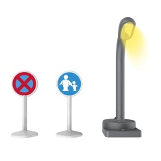 Set joc, lampadar si 2 semne circulatie Playtive