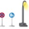 Set joc, lampadar si 2 semne circulatie Playtive