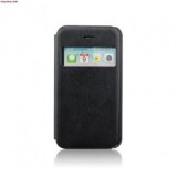 Husa Flip S-View Samsung Galaxy S5 Mini G800, Neagra, Protectie Completa