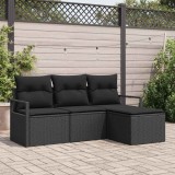 vidaXL Set de canapele pentru grădină 4 pcs Negru Rattan poli 3346333