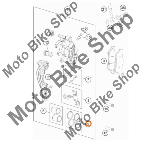 MBS Set garnituri pistonase etrier fata KTM 250 SX-F 2019 #5, Cod Produs: 77013021000KT