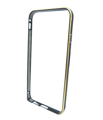 Husa bumper metal negru+auriu pentru Apple iPhone 6 foto