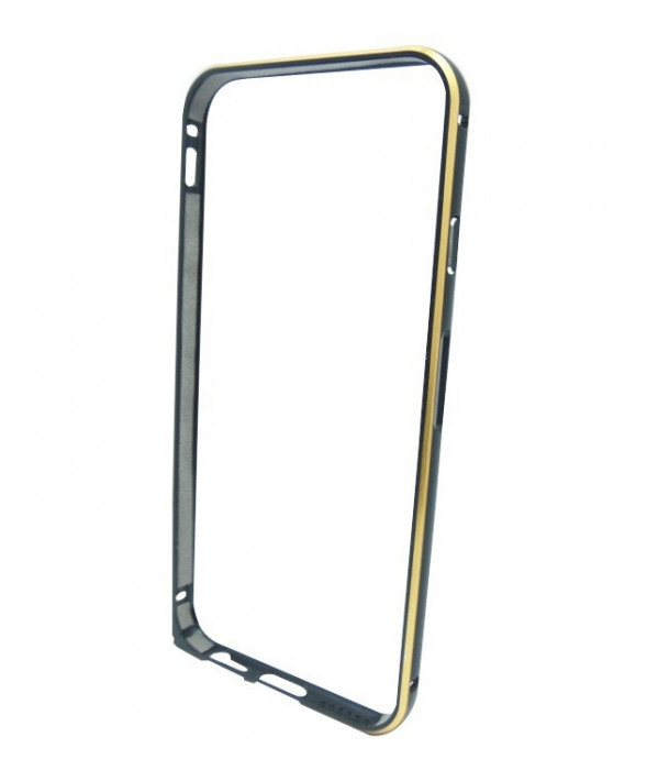 Husa bumper metal negru+auriu pentru Apple iPhone 6