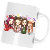 Cana alba personalizata &quot;Cartoon Blackpink Girls All Team K Pop&quot;, INOVATIX&reg;. 330ml