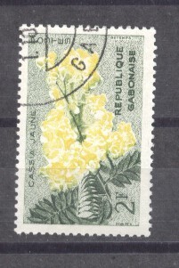 Gabon 1961 Flowers, used AE.165 foto