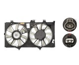 GMV radiator electroventilator Toyota Camry (XV50), 2011-2017, motor 2.4 h, benzina/electric, 355/355 mm; fara modulul de control electronic,