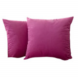 Set 2 huse pernute decorative din catifea cu fermoar, 50x70 cm, Madison, densitate 700 g/ml, Magenta