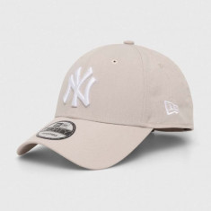 New Era sapca culoarea bej, cu imprimeu, NEW YORK YANKEES