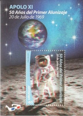 URUGUAY 2019 50 DE ANI DE LA PRIMULPAS PE LUNA APOLLO XI foto