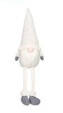 Figura Decorativă Gnome de Crăciun cu Căciulă Albă și Barbă Lungă - 70cm