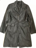 Pardesiu Dama Piele Naturala Miel Made in Italy, Sacou Lung Elegant, 3 Buzunare, Negru, Marimea 44